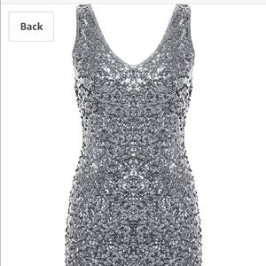 Silver sequin cocktail dress
